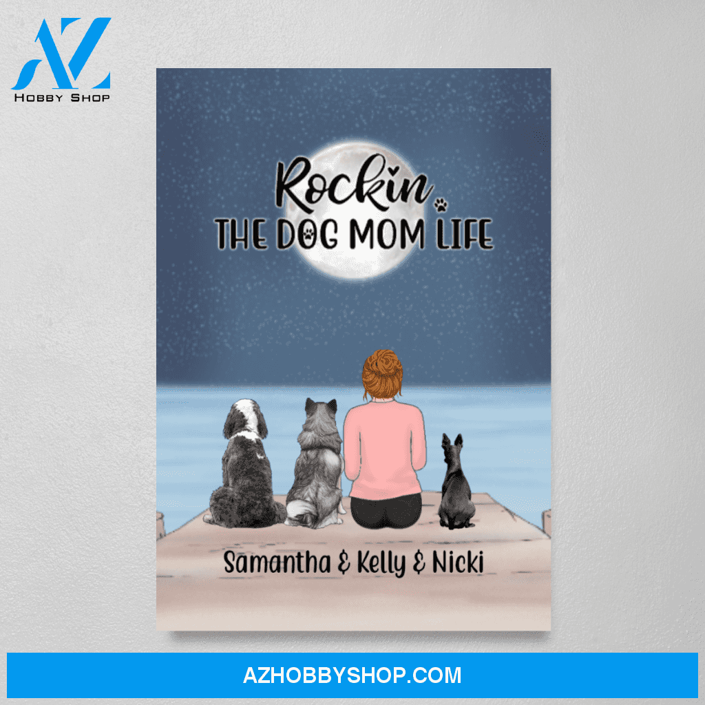 Personalized Canvas/Poster, Mother and Dogs Dog Mom, Custom Gift for Mother's Day