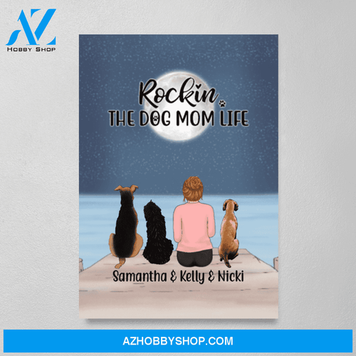 Personalized Canvas/Poster, Mother and Dogs Dog Mom, Custom Gift for Mother's Day