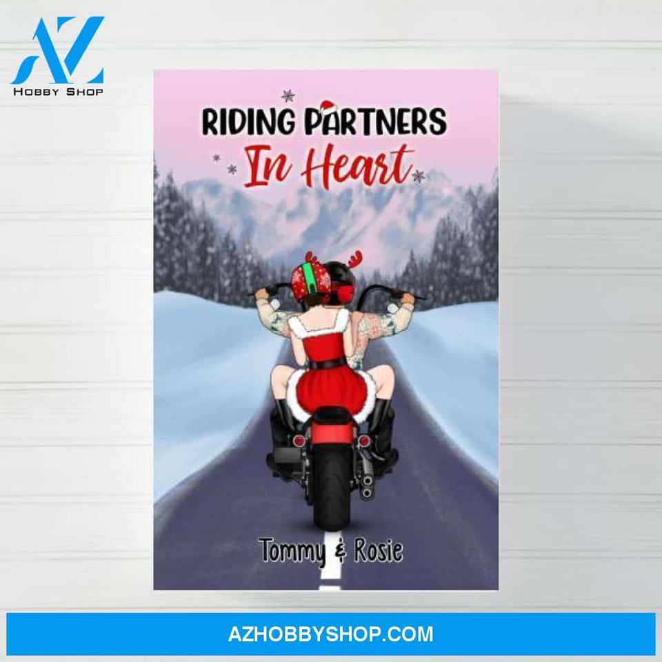 Personalized Canvas/Poster, Motorcycle Couple, Christmas Gift For Motorcycle Lovers