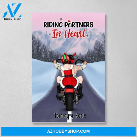 Personalized Canvas/Poster, Motorcycle Couple, Christmas Gift For Motorcycle Lovers