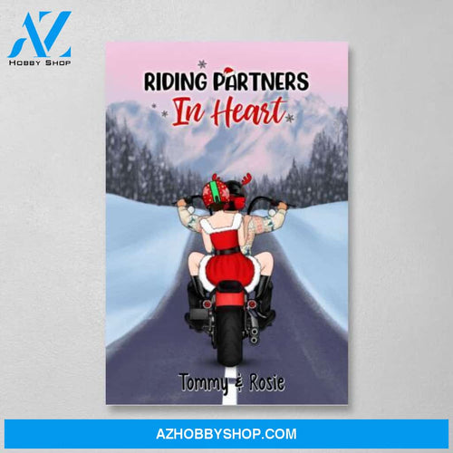 Personalized Canvas/Poster, Motorcycle Couple, Christmas Gift For Motorcycle Lovers