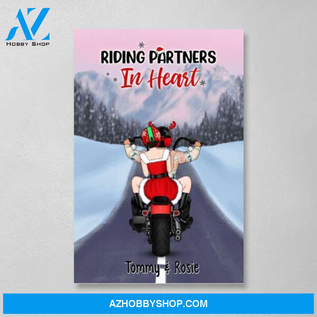 Personalized Canvas/Poster, Motorcycle Couple, Christmas Gift For Motorcycle Lovers
