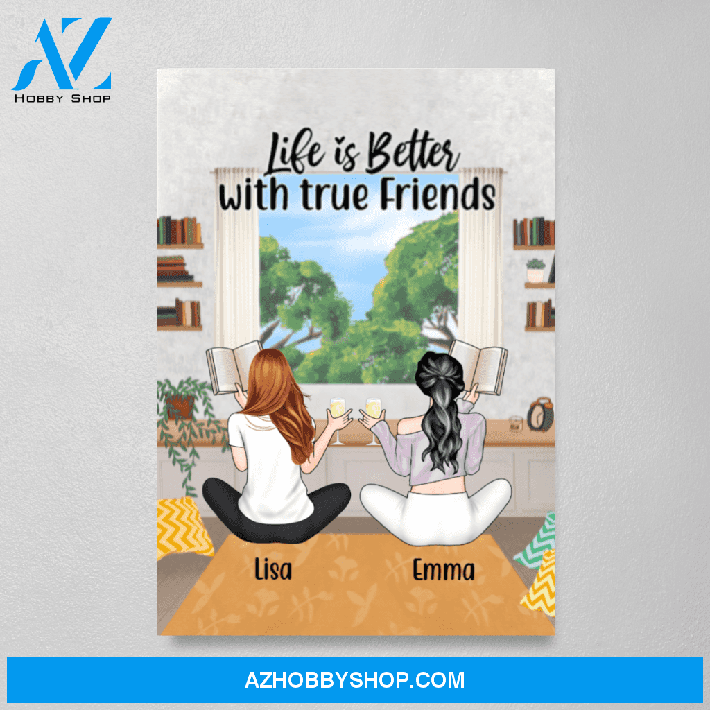 Personalized Canvas/Poster, Reading Partners, Custom Gift for Book Lovers, Gift for Couple/Friends