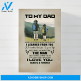 Personalized Canvas/Poster, To My Dad, Hiking Dad and Kid, Custom Gift for Father's Day