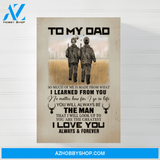 Personalized Canvas/Poster, To My Dad, Hunting Dad and Son, Custom Gift for Father's Day
