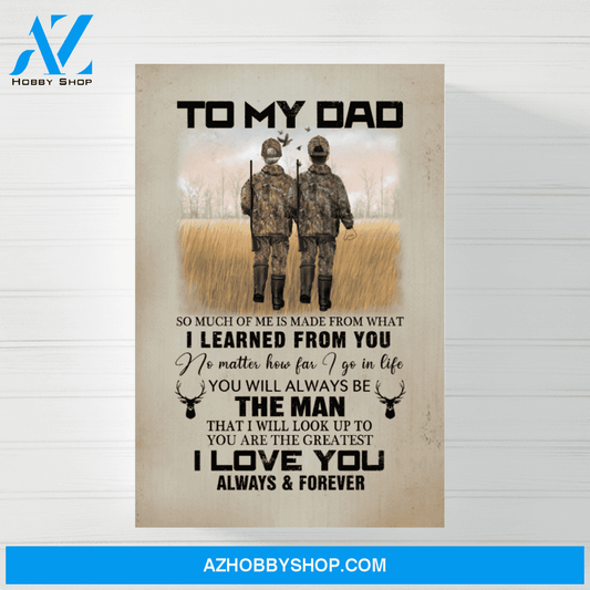 Personalized Canvas/Poster, To My Dad, Hunting Dad and Son, Custom Gift for Father's Day
