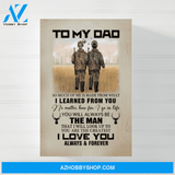 Personalized Canvas/Poster, To My Dad, Hunting Dad and Son, Custom Gift for Father's Day
