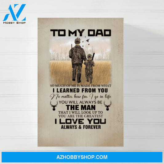 Personalized Canvas/Poster, To My Dad, Hunting Dad and Son/Daughter, Custom Gift for Father's Day