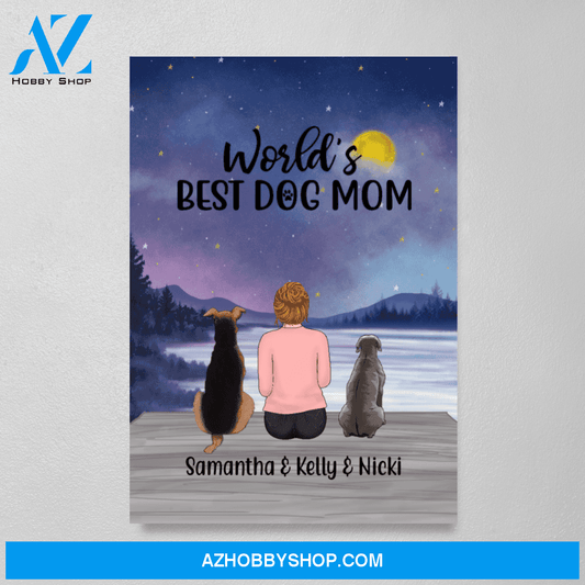 Personalized Canvas/Poster, Woman and Dogs, Custom Gift for Mother's Day