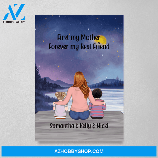Personalized Canvas/Poster, Woman and Kid, Custom Gift for Mother's Day