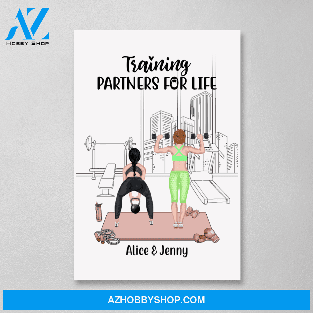 Personalized Canvas/Poster, Workout Sisters, Custom Gift for Gym Lovers