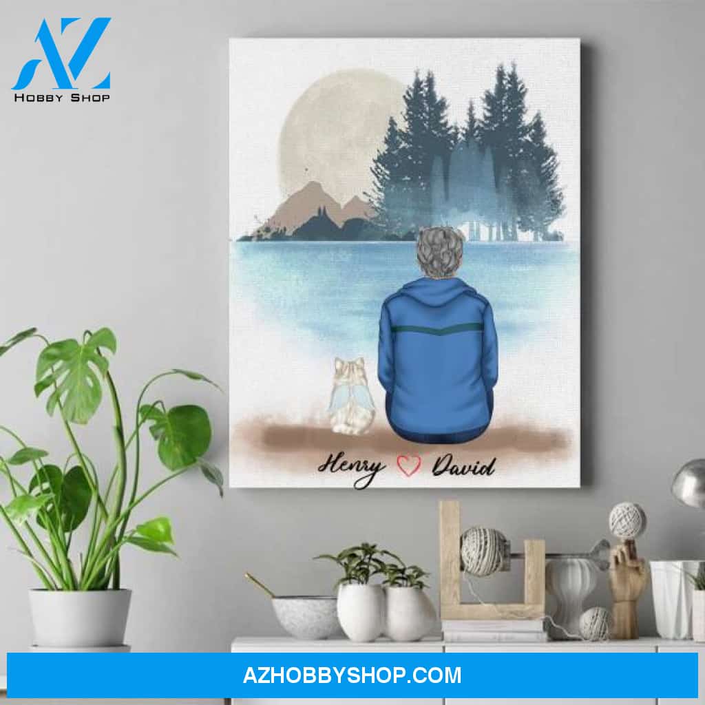 Personalized Cat Dad Canvas - Cat Remembrance Gifts - Up To 4 Cats