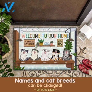 Personalized Cat Doormat, Welcome To Our Home Doormat, Laughing Cats Doormat, Custom Cat Doormat, Cat Lover Gift, Funny Doormat, Welcome Mat