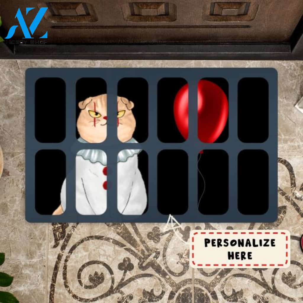 Personalized Cat Drain Halloween Doormat