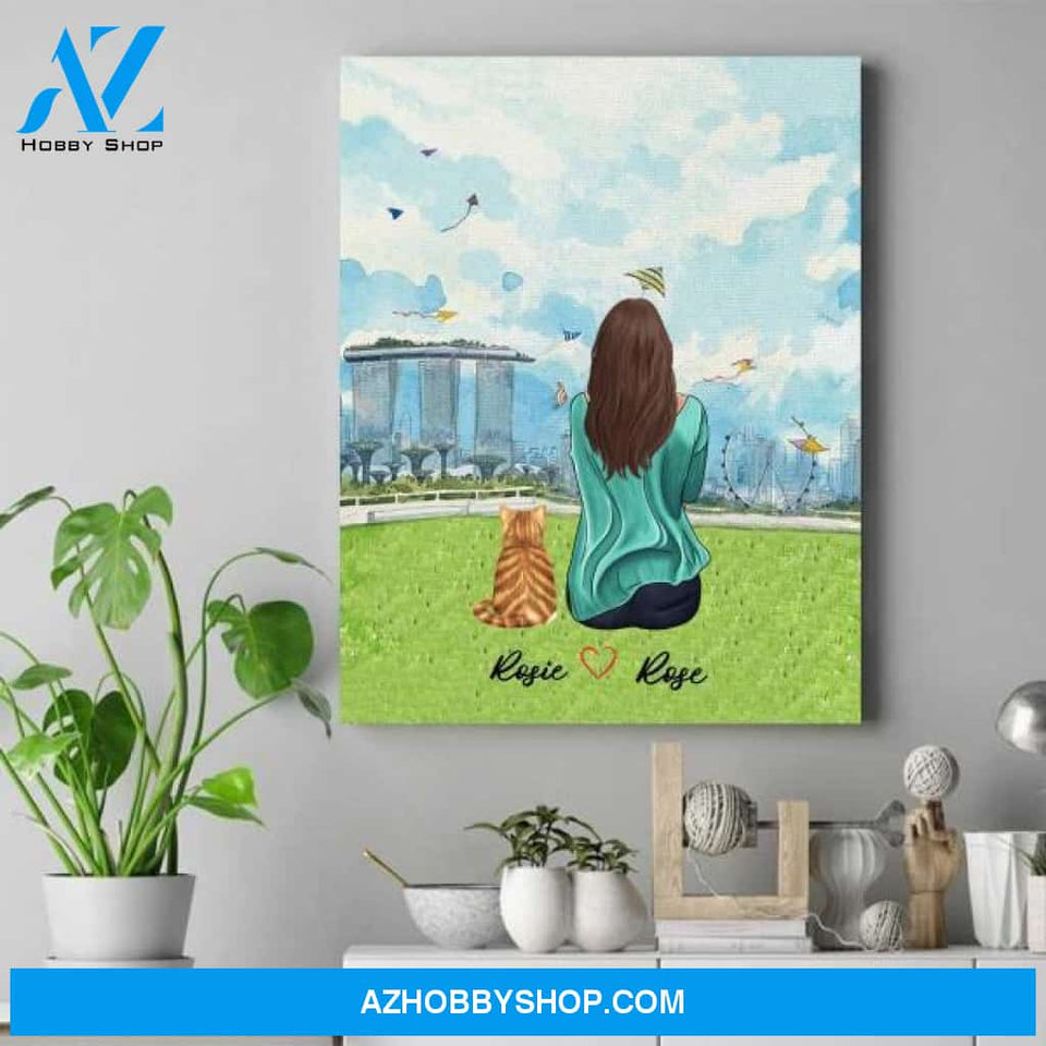 Personalized Cat Love Art - Mother's Day Gifts For Cat Moms - Up To 4 Cats