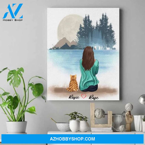 Personalized Cat Lover Art - Mother'S Day Gifts For Cat Lovers - Up To 4 Cats