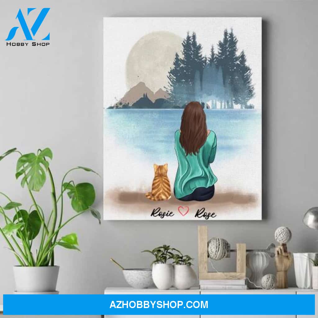 Personalized Cat Lover Art - Mother'S Day Gifts For Cat Lovers - Up To 4 Cats