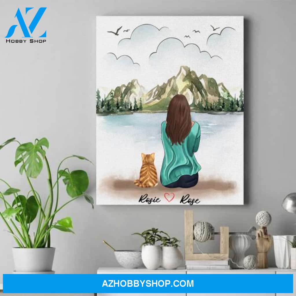 Personalized Cat Lover Canvas - Cat Lover Gifts For Her - Up To 4 Cats