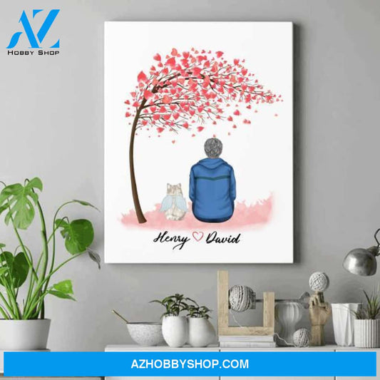 Personalized Cat Lover Canvas - Cat Gifts For Men - Pet Cat Memorial Gifts