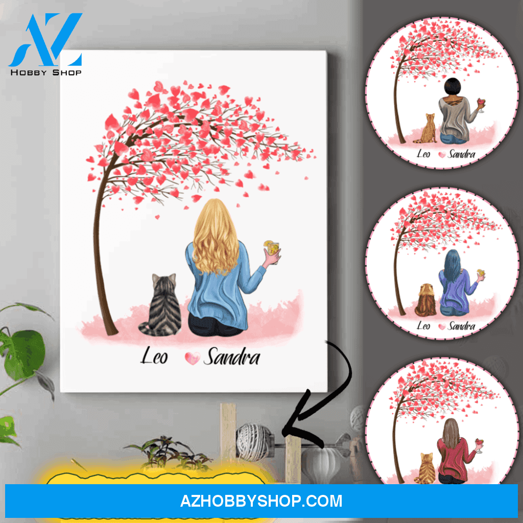 Personalized Cat Lover Canvas - Cat Mom Mother'S Day Gifts - Up To 3 Cats