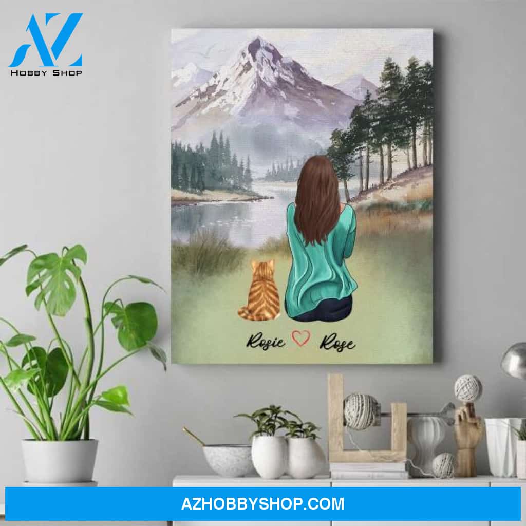 Personalized Cat Lover Canvas - Cat Mom Mother's Day Gifts - Up To 4 Cats