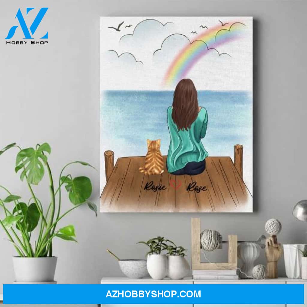 Personalized Cat Mom Canvas - Cool Gifts For Cat Lovers - Up To 4 Cats