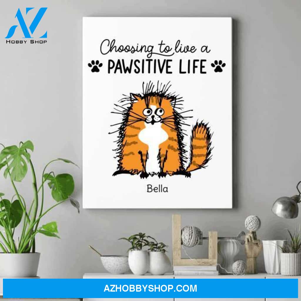 Personalized Cat Print Canvas - Gift Ideas For Cat Lovers - Up To 7 Cats