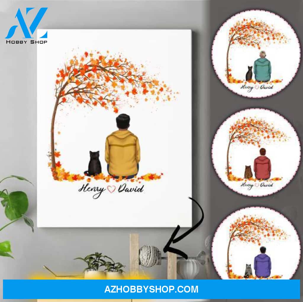 Personalized Cats Dad Canvas - Gifts For Cat Owners - Up To 4 Cats