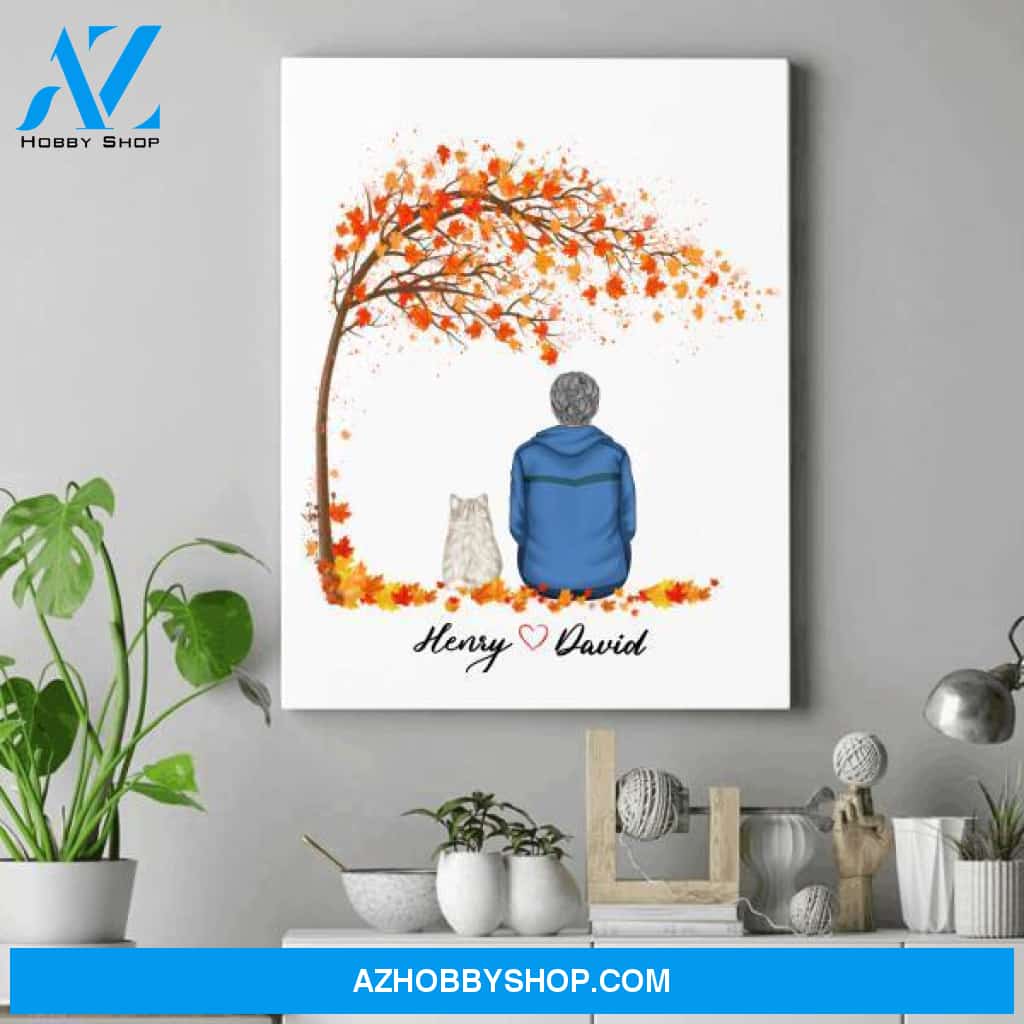 Personalized Cats Dad Canvas - Gifts For Cat Owners - Up To 4 Cats