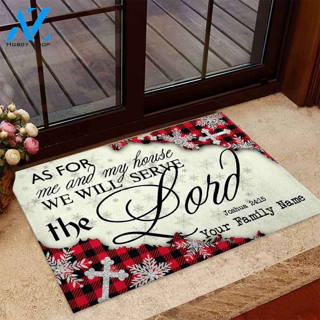 Personalized Christmas - As For Me And My House Doormat Gift For Friend Family Birthday Gift Home Decor Warm House Gift Welcome Mat