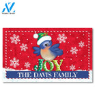 Personalized Christmas Joy Bluebird Doormat - 18" x 30"