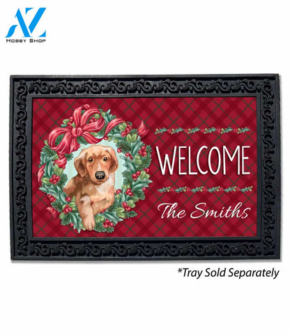 Personalized Christmas Puppy Doormat - 18" x 30"