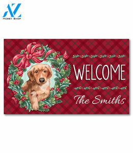 Personalized Christmas Puppy Doormat - 18" x 30"