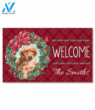 Personalized Christmas Puppy Doormat - 18" x 30"