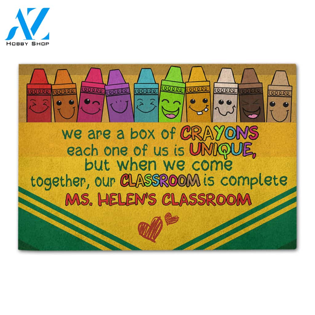 Personalized Classroom Ideas For Teacher We Are A Box Of Crayons - Custom Classroom Doormat