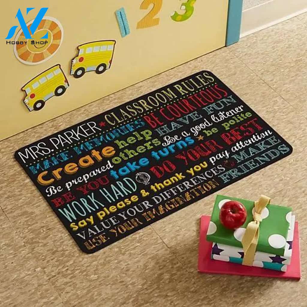 Personalized Classroom Rules Doormat Welcome Mat Housewarming Gift Home Decor Funny Doormat Gift Idea For Teacher Back To School Gift