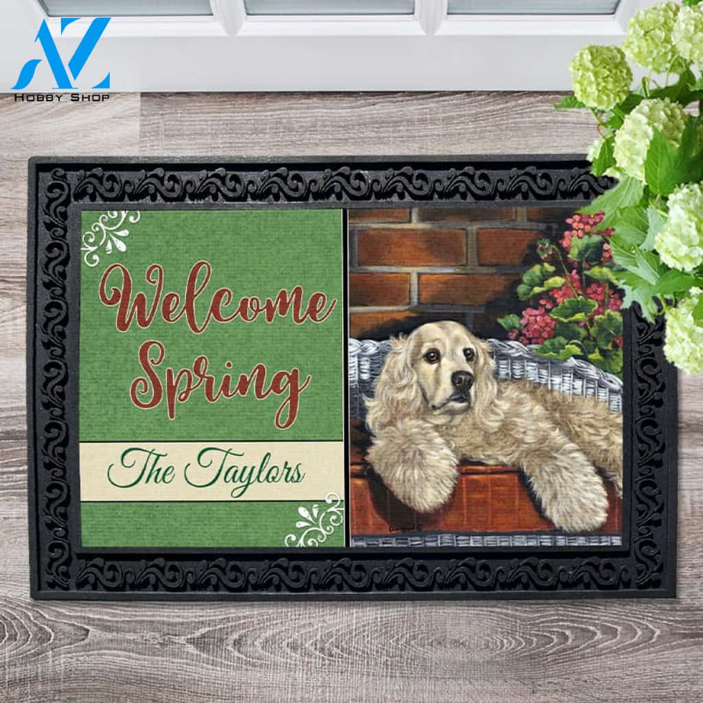 Personalized Cocker Spaniel Life is Good Doormat - 18" x 30"