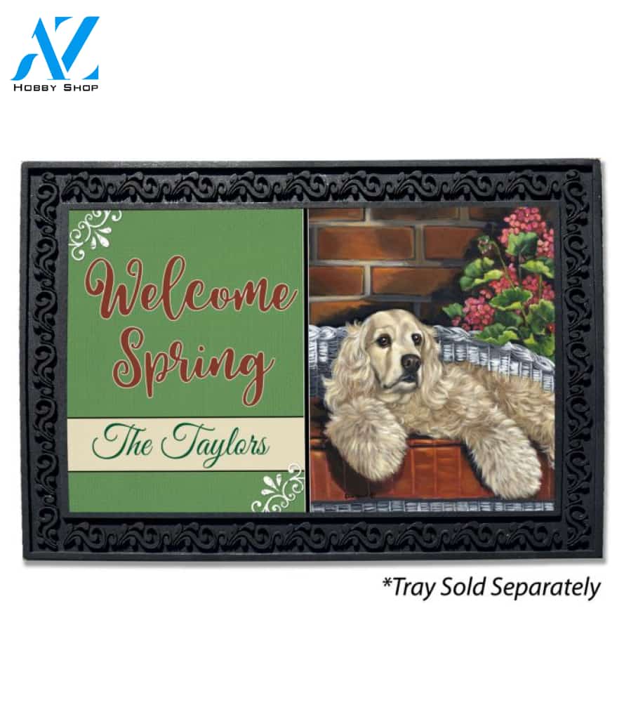 Personalized Cocker Spaniel Life is Good Doormat - 18" x 30"