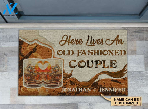 Personalized Cocktail Old-fashioned Couple Customized Doormat