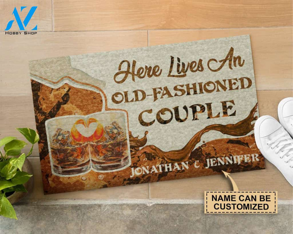 Personalized Cocktail Old-Fashioned Couple Doormat