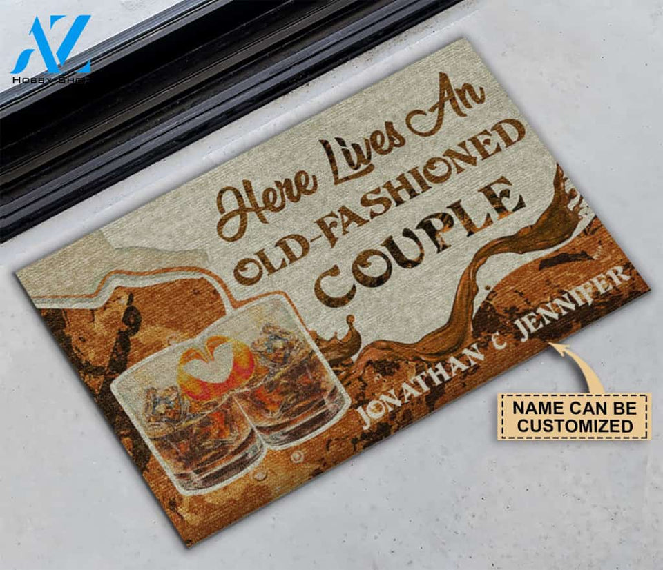 Personalized Cocktail Old-Fashioned Couple Doormat