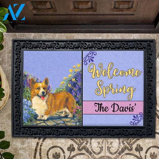 Personalized Corgi  Garden Doormat - 18" x 30"