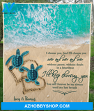 Personalized Couple Blanket, Best Gift For Couples, Sea Turtle Lovers - Turtle Couple Quilt Blanket
