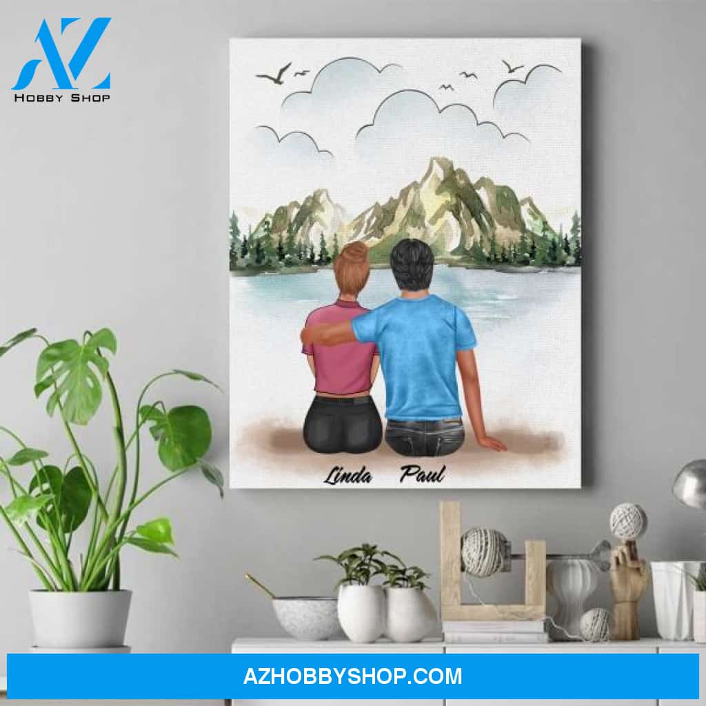 Personalized Couple Canvas Art - Family Reunion Gifts - Up To 5 Members