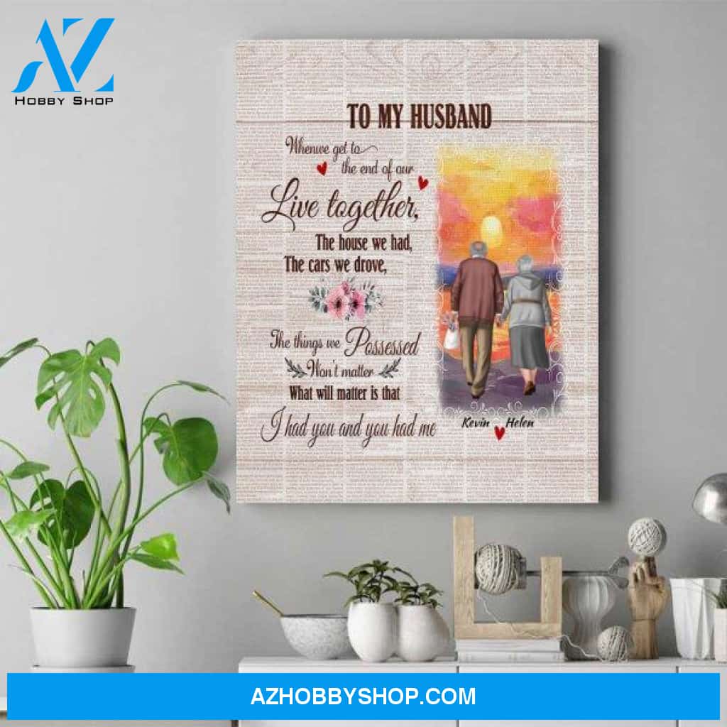 Personalized Couple Canvas Art - Couple Gifts For Him - Gifts For Older Couples