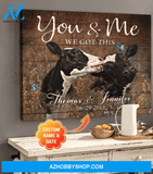 Personalized Couple Cow Premium Canvas Wall Art, Wall Decor Visual Art - You & Me We Got This Premium Canvas