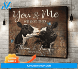 Personalized Couple Cow Premium Canvas Wall Art, Wall Decor Visual Art - You & Me We Got This Premium Canvas