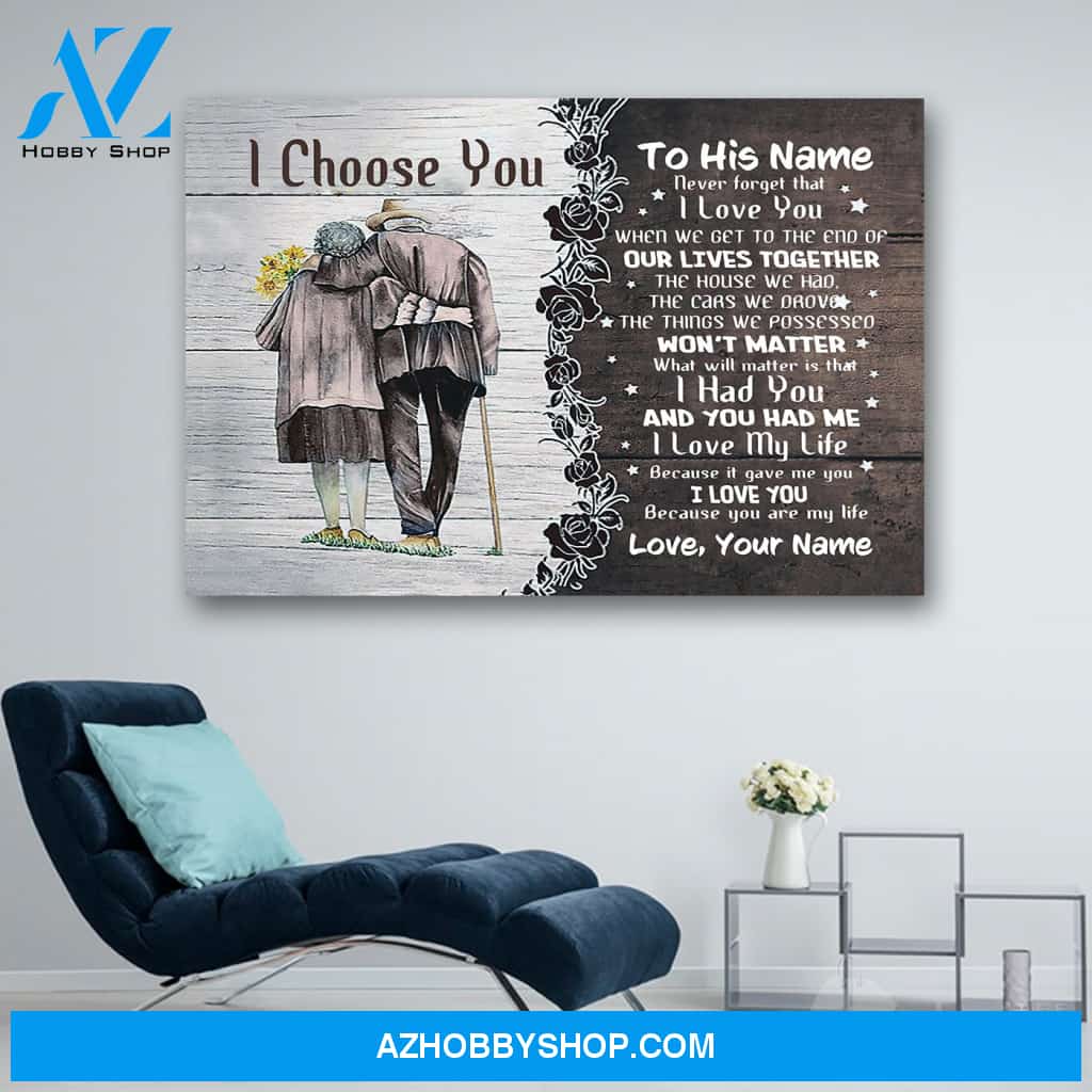 Personalized Couple I Choose You Family Love Canvas Print Wall Art - Matte Canvas