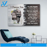 Personalized Couple I Choose You Family Love Canvas Print Wall Art - Matte Canvas