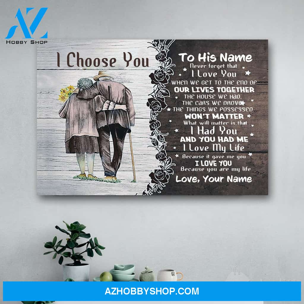 Personalized Couple I Choose You Family Love Canvas Print Wall Art - Matte Canvas